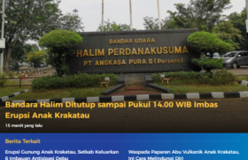Bandara Halim Perdanakusuma Ditutup hingga Pukul 14.00 WIB Imbas Erupsi Anak Krakatau