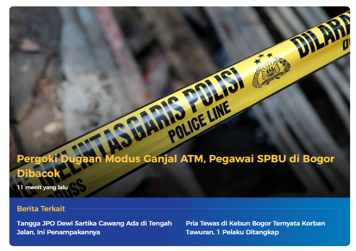 Pegawai SPBU di Bogor Dibacok Usai Pergoki Dugaan Modus Ganjal ATM